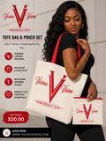 Vicious Vixen™ Canvas Tote Bag & Matching Pouch Set